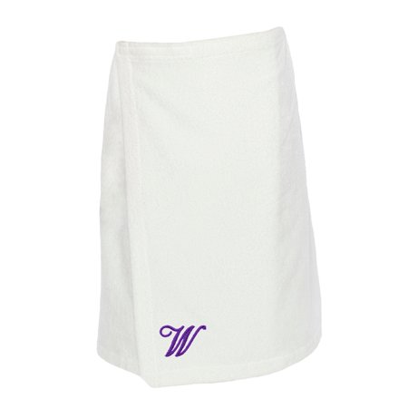 Authentic Hotel and Spa Turkish Cotton Terry Monogrammed White Womens Spa and Shower Towel Wrap White/W