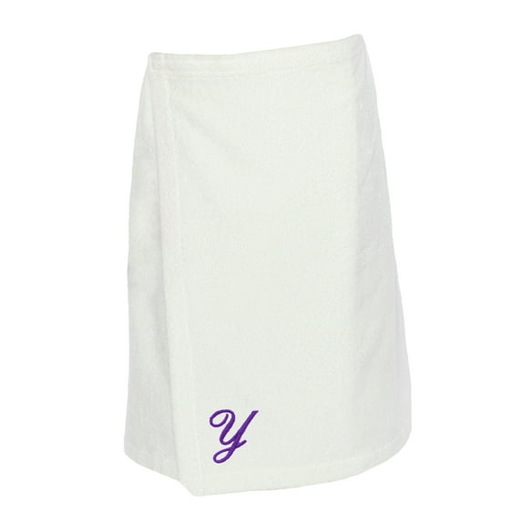 Authentic Hotel and Spa Turkish Cotton Terry Monogrammed White Womens Spa and Shower Towel Wrap White/Y