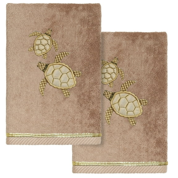Authentic Hotel and Spa  Turkish Cotton Tortuga 2 PC Hand Towel Set Cocoa