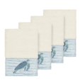 thumbnail image 1 of Authentic Hotel and Spa  Turkish Cotton Turtles Embroidered Cream 4-piece Washcloth Set, 1 of 2