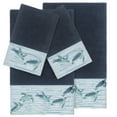 thumbnail image 1 of Authentic Hotel and Spa  Turkish Cotton Turtles Embroidered Midnight Blue 4-piece Towel Set, 1 of 5
