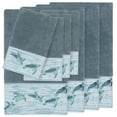 thumbnail image 1 of Authentic Hotel and Spa  Turkish Cotton Turtles Embroidered Teal Blue 8-piece Towel Set, 1 of 4