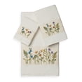 thumbnail image 1 of Authentic Hotel and Spa  Turkish Cotton Wildflowers Embroidered 3 piece Towel Set Cream, 1 of 5