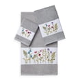 thumbnail image 1 of Authentic Hotel and Spa  Turkish Cotton Wildflowers Embroidered 3 piece Towel Set Grey, 1 of 5