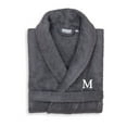 thumbnail image 1 of Authentic Hotel and Spa  Unisex Grey Turkish Cotton Terry Bath Robe with White Block Monogram M L/XL, 1 of 5