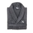 thumbnail image 1 of Authentic Hotel and Spa  Unisex Grey Turkish Cotton Terry Bath Robe with White Block Monogram N S/M, 1 of 5