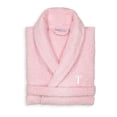 thumbnail image 1 of Authentic Hotel and Spa  Unisex Pink Turkish Cotton Terry Bath Robe with White Block Monogram T S/M, 1 of 5
