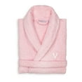 thumbnail image 1 of Authentic Hotel and Spa  Unisex Pink Turkish Cotton Terry Bath Robe with White Block Monogram V S/M, 1 of 5