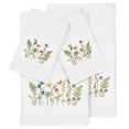 thumbnail image 1 of Authentic Hotel and Spa  White Turkish Cotton Wildflowers Embroidered 4 piece Towel Set, 1 of 3