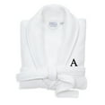 thumbnail image 1 of Authentic Hotel and Spa  White Unisex Turkish Cotton Waffle Weave Terry Bath Robe with Black Block Monogram A L/XL, 1 of 5