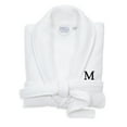 thumbnail image 1 of Authentic Hotel and Spa  White Unisex Turkish Cotton Waffle Weave Terry Bath Robe with Black Block Monogram M L/XL, 1 of 5