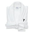 thumbnail image 1 of Authentic Hotel and Spa  White Unisex Turkish Cotton Waffle Weave Terry Bath Robe with Black Block Monogram P L/XL, 1 of 5