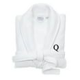 thumbnail image 1 of Authentic Hotel and Spa  White Unisex Turkish Cotton Waffle Weave Terry Bath Robe with Black Block Monogram Q L/XL, 1 of 5