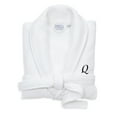 thumbnail image 1 of Authentic Hotel and Spa  White Unisex Turkish Cotton Waffle Weave Terry Bath Robe with Black Script Monogram Q S/M, 1 of 5