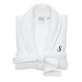 thumbnail image 1 of Authentic Hotel and Spa  White Unisex Turkish Cotton Waffle Weave Terry Bath Robe with Black Script Monogram S S/M, 1 of 5