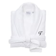 thumbnail image 1 of Authentic Hotel and Spa  White Unisex Turkish Cotton Waffle Weave Terry Bath Robe with Black Script Monogram T S/M, 1 of 5