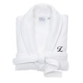 thumbnail image 1 of Authentic Hotel and Spa  White Unisex Turkish Cotton Waffle Weave Terry Bath Robe with Black Script Monogram Z S/M, 1 of 5