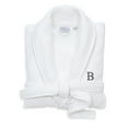 thumbnail image 1 of Authentic Hotel and Spa  White Unisex Turkish Cotton Waffle Weave Terry Bath Robe with Grey Block Monogram B L/XL, 1 of 5