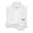 thumbnail image 1 of Authentic Hotel and Spa  White Unisex Turkish Cotton Waffle Weave Terry Bath Robe with Grey Block Monogram M L/XL, 1 of 5