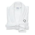 thumbnail image 1 of Authentic Hotel and Spa  White Unisex Turkish Cotton Waffle Weave Terry Bath Robe with Grey Block Monogram Q S/M, 1 of 5