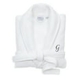 thumbnail image 1 of Authentic Hotel and Spa  White Unisex Turkish Cotton Waffle Weave Terry Bath Robe with Grey Script Monogram G S/M, 1 of 5