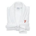 thumbnail image 1 of Authentic Hotel and Spa  White Unisex Turkish Cotton Waffle Weave Terry Bath Robe with Red Block Monogram F L/XL, 1 of 5