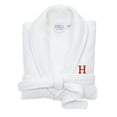 thumbnail image 1 of Authentic Hotel and Spa  White Unisex Turkish Cotton Waffle Weave Terry Bath Robe with Red Block Monogram H S/M, 1 of 5