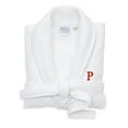 thumbnail image 1 of Authentic Hotel and Spa  White Unisex Turkish Cotton Waffle Weave Terry Bath Robe with Red Block Monogram P L/XL, 1 of 5