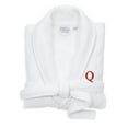 thumbnail image 1 of Authentic Hotel and Spa  White Unisex Turkish Cotton Waffle Weave Terry Bath Robe with Red Block Monogram Q S/M, 1 of 5