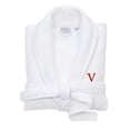thumbnail image 1 of Authentic Hotel and Spa  White Unisex Turkish Cotton Waffle Weave Terry Bath Robe with Red Block Monogram V S/M, 1 of 5