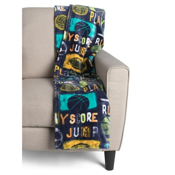 Authentic Kids Boys Girls Kids Plush Throw Blanket Play All Day, Throw - 50"x60"