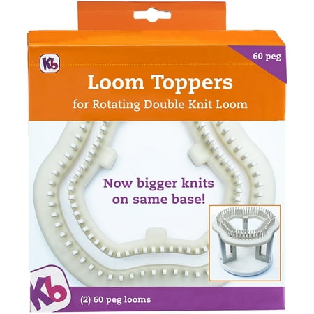 Authentic Knitting Board Peg Loom Toppers for the Rotating Double Knit Loom, 2 Parts