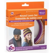 Authentic Knitting Board Premium Round Loom Set 3 Knitting Looms, Small Gauge, 3 Projects and Instructions