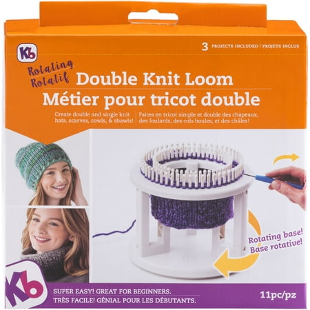 Authentic Knitting Board Rotating Double Knit Loom With Rotating Base, Double & Single Knitting