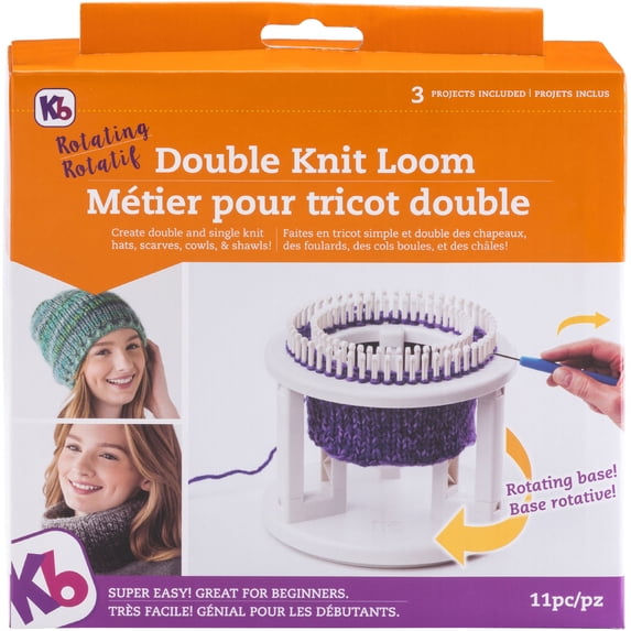 Authentic Knitting Board Rotating Double Knit Loom With Rotating Base, Double & Single Knitting
