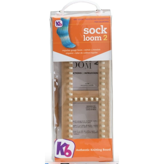 Authentic Knitting Board Sock Loom 2, Regular Gauge, Adjustable Wood Loom