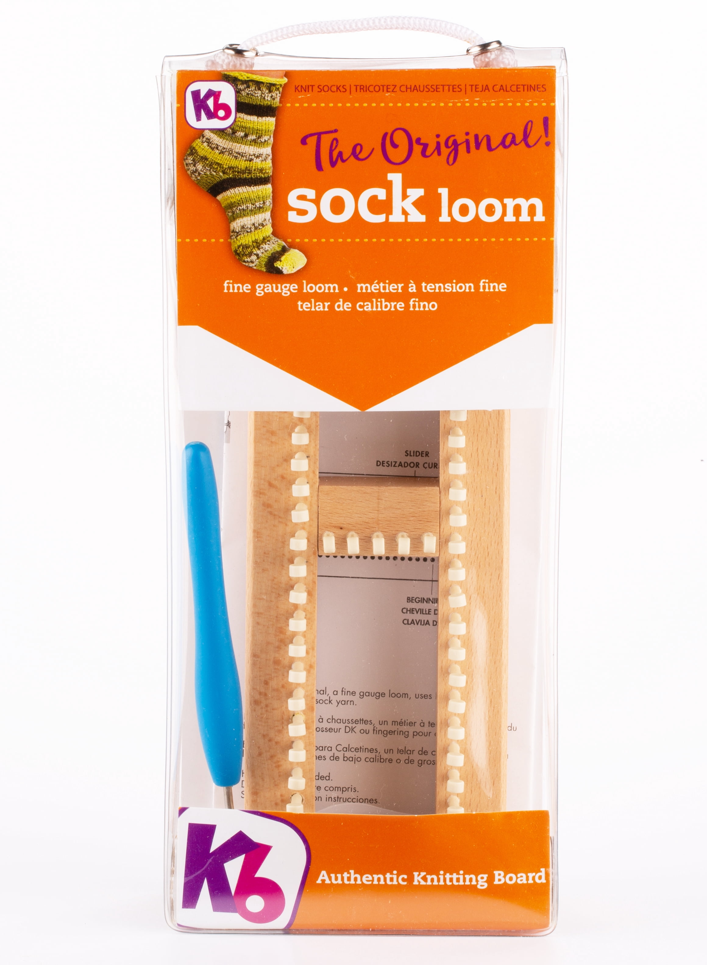 Authentic Knitting Board Sock Loom Original, Fine Gauge, Adjustable Wood Loom