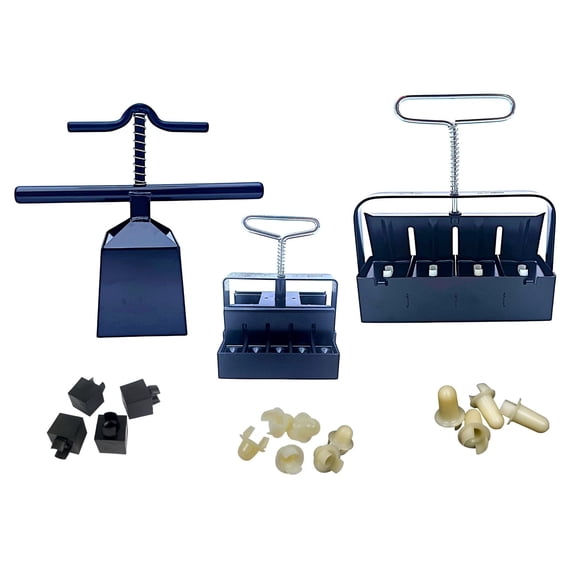 Authentic Ladbrooke Soil Block Maker 6-Pc. Master Grower Nesting System Includes Maxi, Mini 4, Micro 20, Cubic Inserts, 7/8" Seed Pins, and Grow Tweezers, Made in England