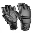 thumbnail image 1 of Authentic Leather Grappling Gloves Sparring Strike Punch Mitts MMA Fight Box Training Gloves, 1 of 2