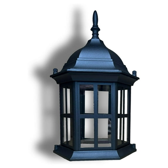 Authentic Lighthouse Top with Metal Grills and Real Glass Windows. Weatherproof Metal Top for DIY Yard Lighthouses. Powder-Coated Cast Aluminum. (Small 12 x 8 x 7) with grids
