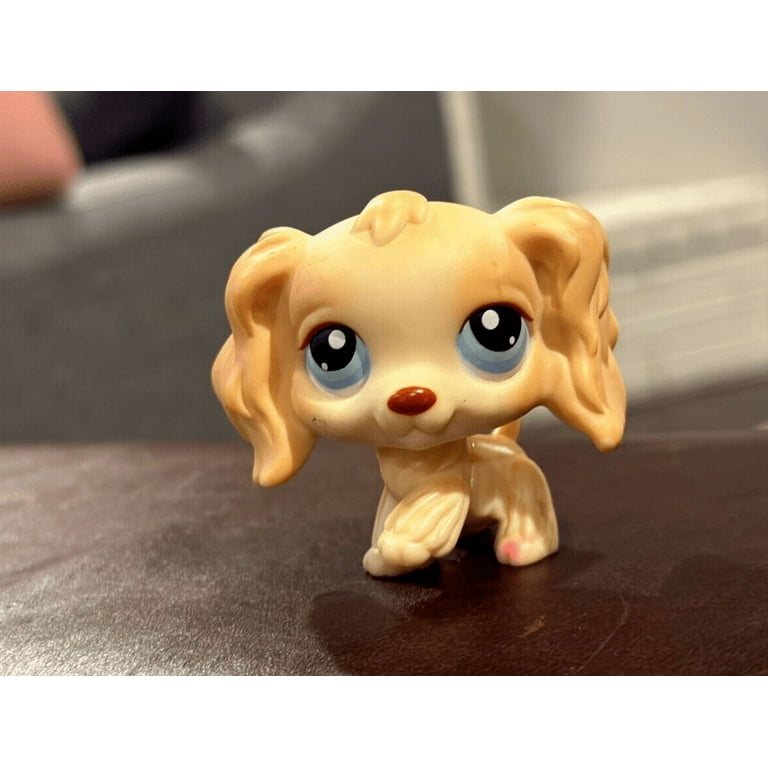 Authentic Littlest Pet Shop Cocker Spaniel 91 Tan Blue Eyes Retired RARE No BOX Walmart