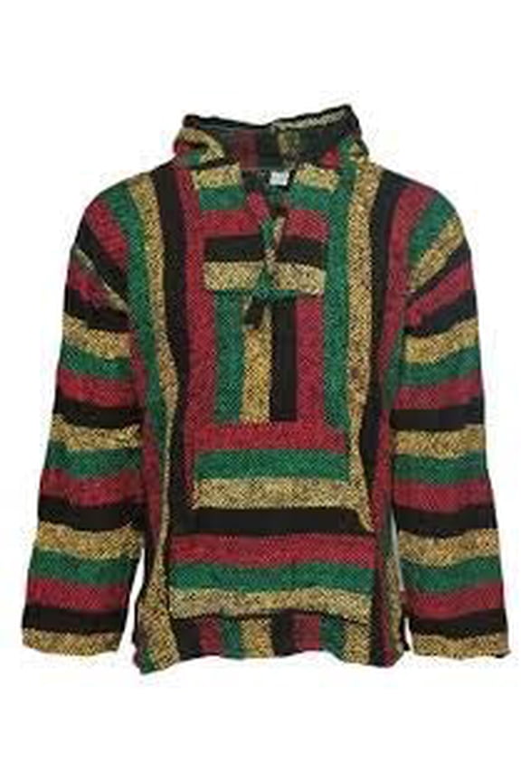 Classic Mexican Style Baja Jacket (Large, Rasta)