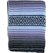 Authentic Mexican Blanket Falsa Blanket Yoga Blanket Perfect Beach Blanket Camping Blanket Picnic Blanket Car Blanket Home Throw Blanket (Light Purple)
