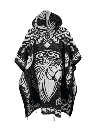 Mexican style poncho hoodie hotsell