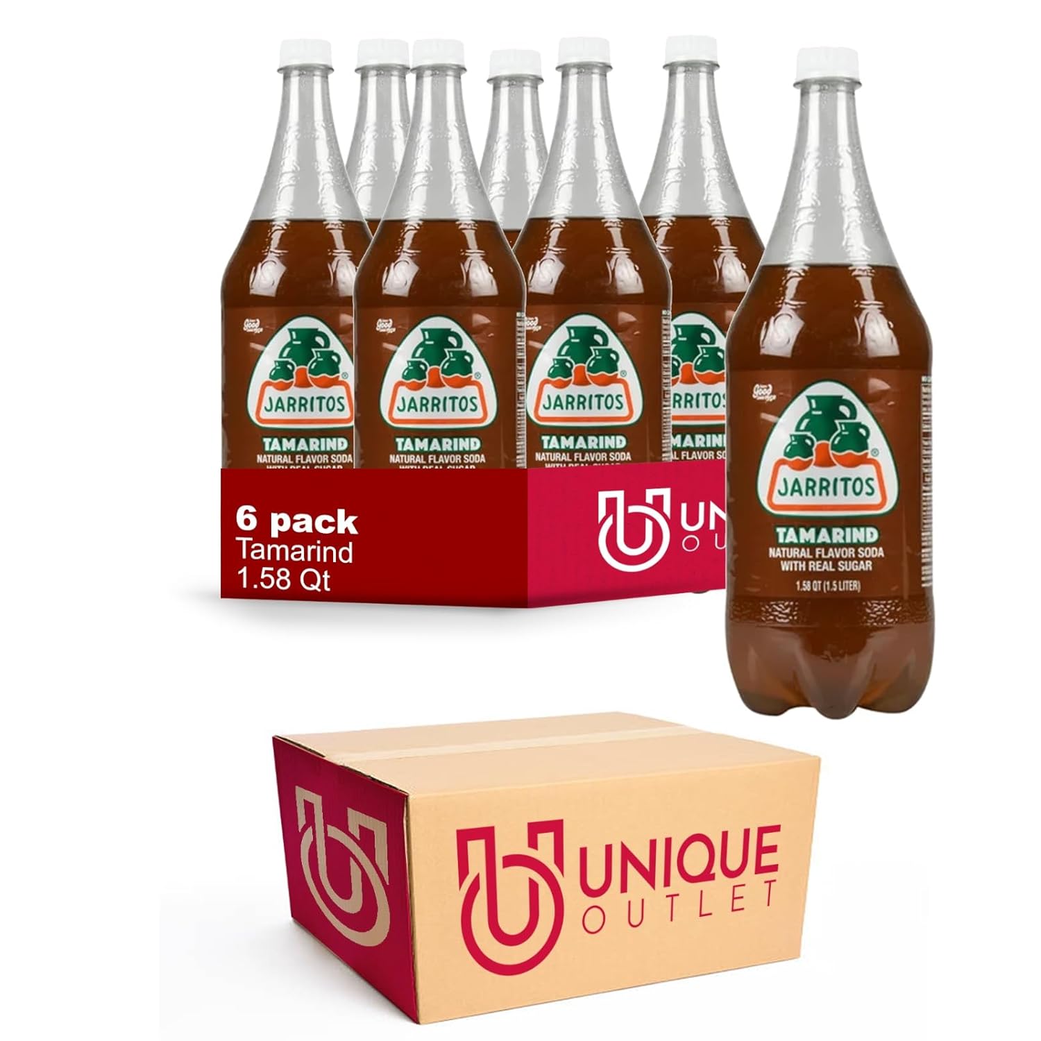 Authentic Mexican Taste Jarritos 6Pack of Tamarind Soft Drinks