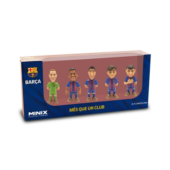 Minix Barcelona 5-Pack 7cm Figurines – Official Licensed Football Collectibles Featuring Lewandowski, Gavi, Pedri, Ter Stegen More – Perfect Gift for Kids Fans