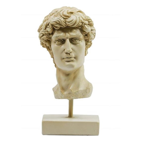 Authentic Models AR051 David Head Statue, Antiqued Ivory