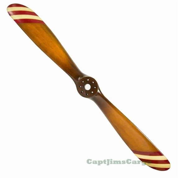 Biplane #1 Red & White Stripes Wooden Propeller 47" Airplane Aircraft Decor