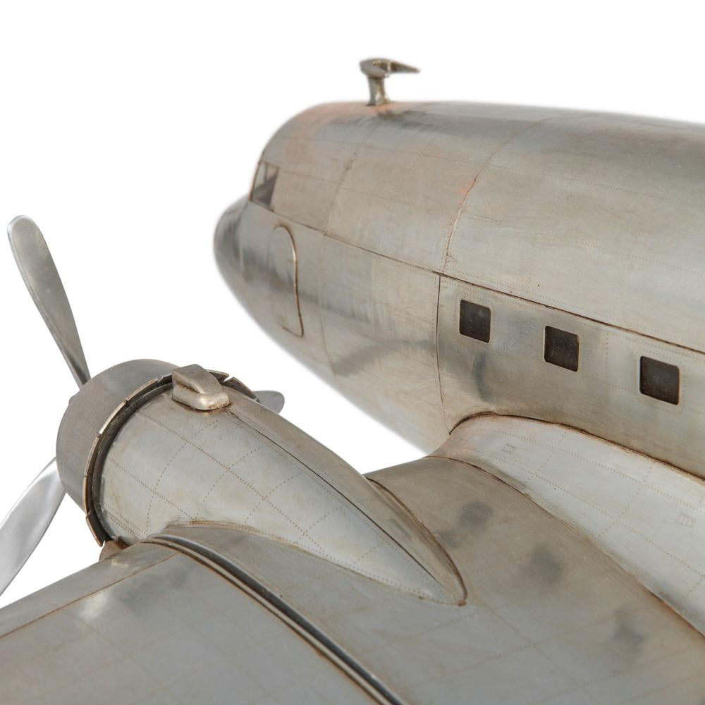 Authentic Aluminum Dakota DC-3 Model Airplane with Riveted Propellers
