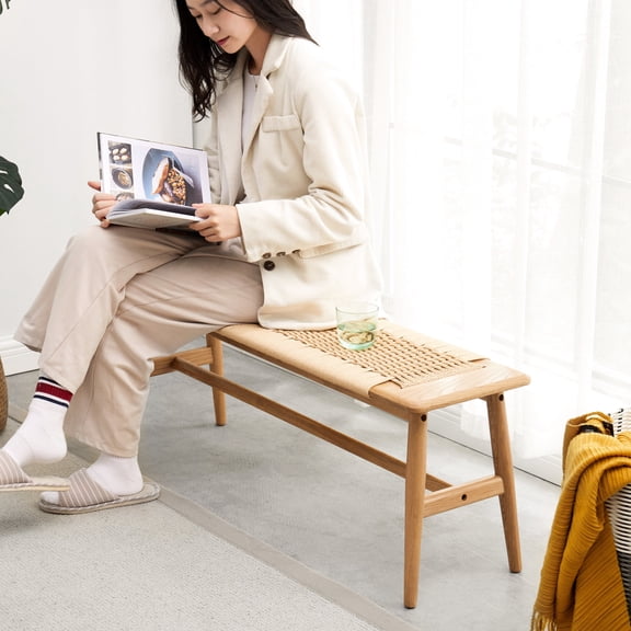 Natural Grain Bench / Bathroom Decor / Comfortable and Stylish